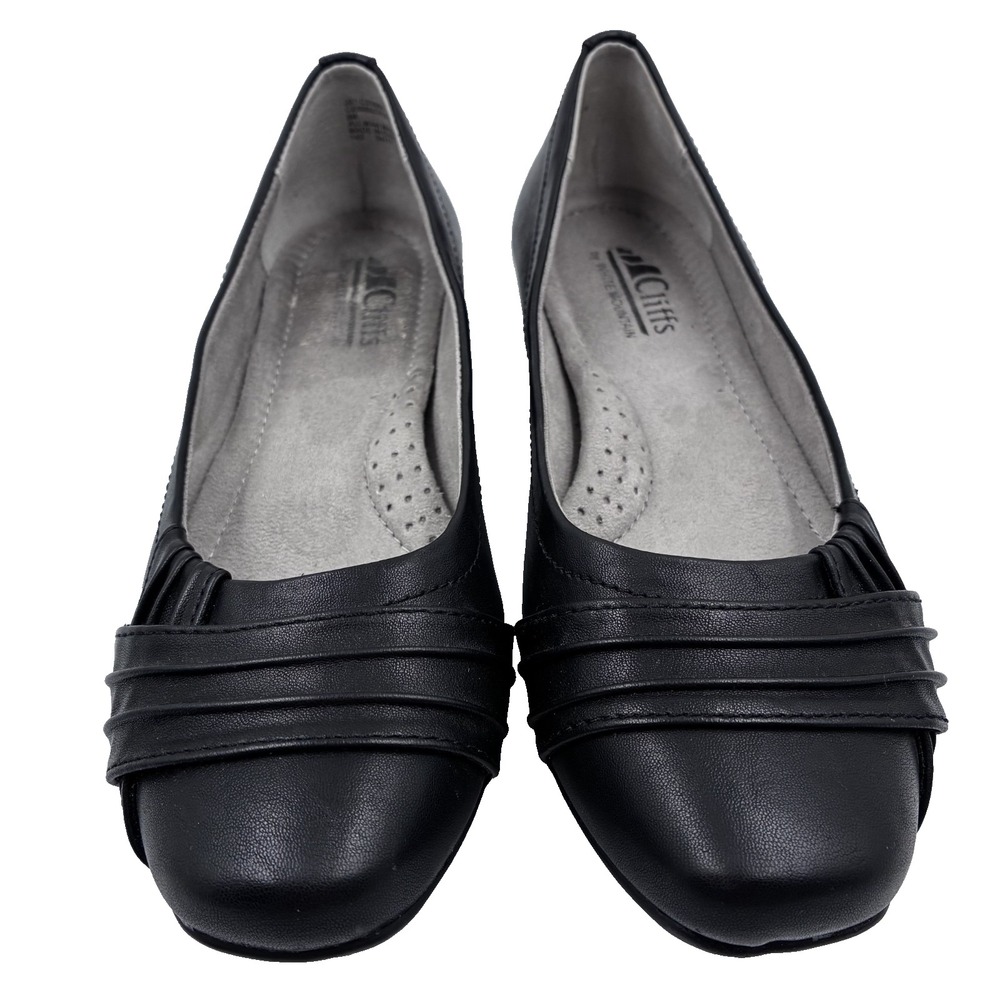 CLIFFS By White Mountain Women's Hal Frida Black Slip On Flats Shoes Size 8M